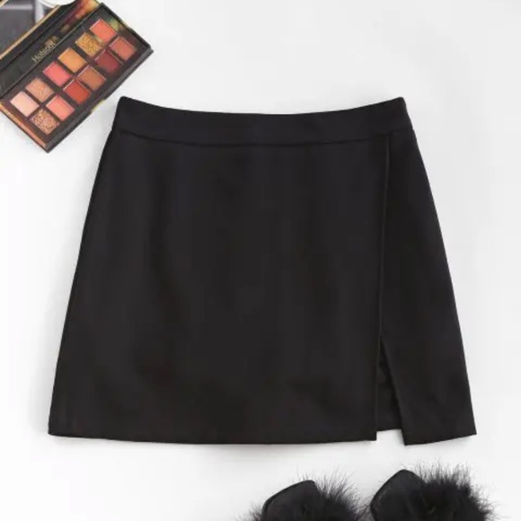 Black Mini Skirt with Built-in Shorts - Picture 6 of 7